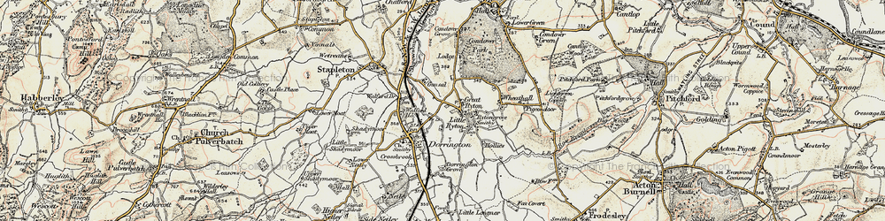Old map of Little Ryton in 1902-1903