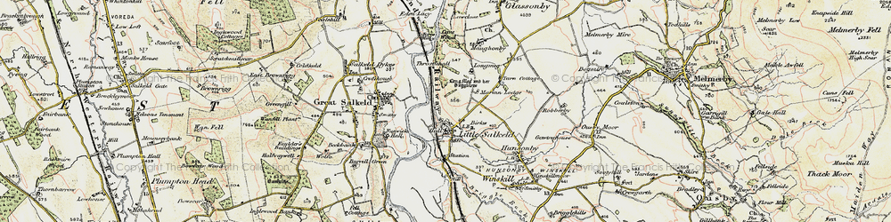 Old map of Little Salkeld in 1901-1904