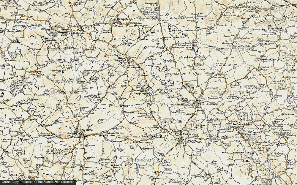 Old Map of Little Sampford, 1898-1899 in 1898-1899