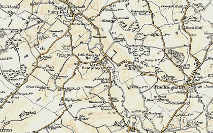 Old map of Little Sampford in 1898-1899
