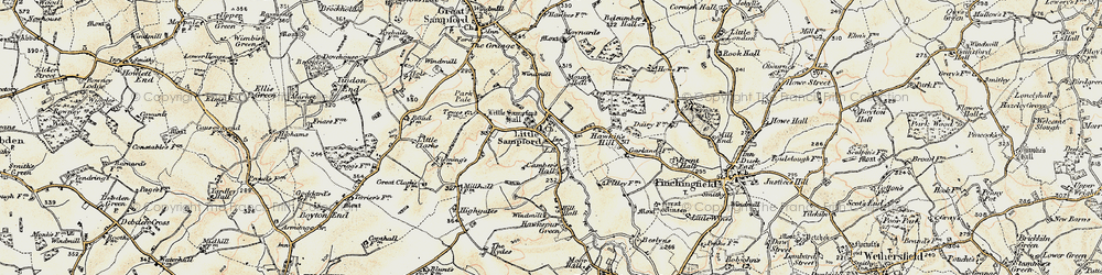 Old map of Little Sampford in 1898-1899