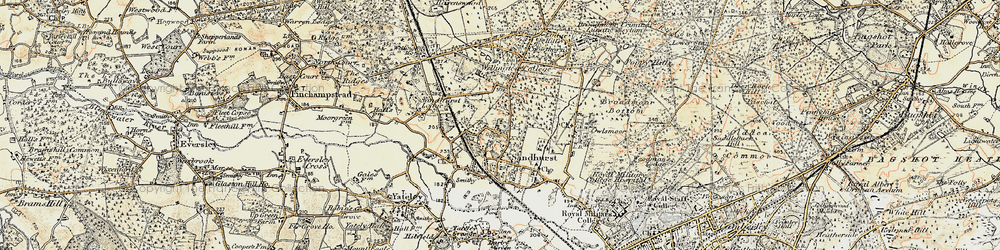 Old map of Little Sandhurst in 1897-1909