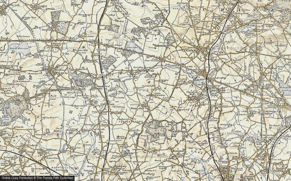 Old Map of Little Saredon, 1902 in 1902