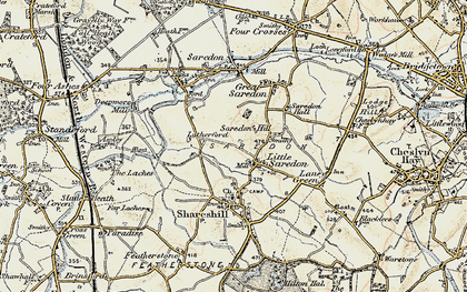 Old map of Little Saredon in 1902