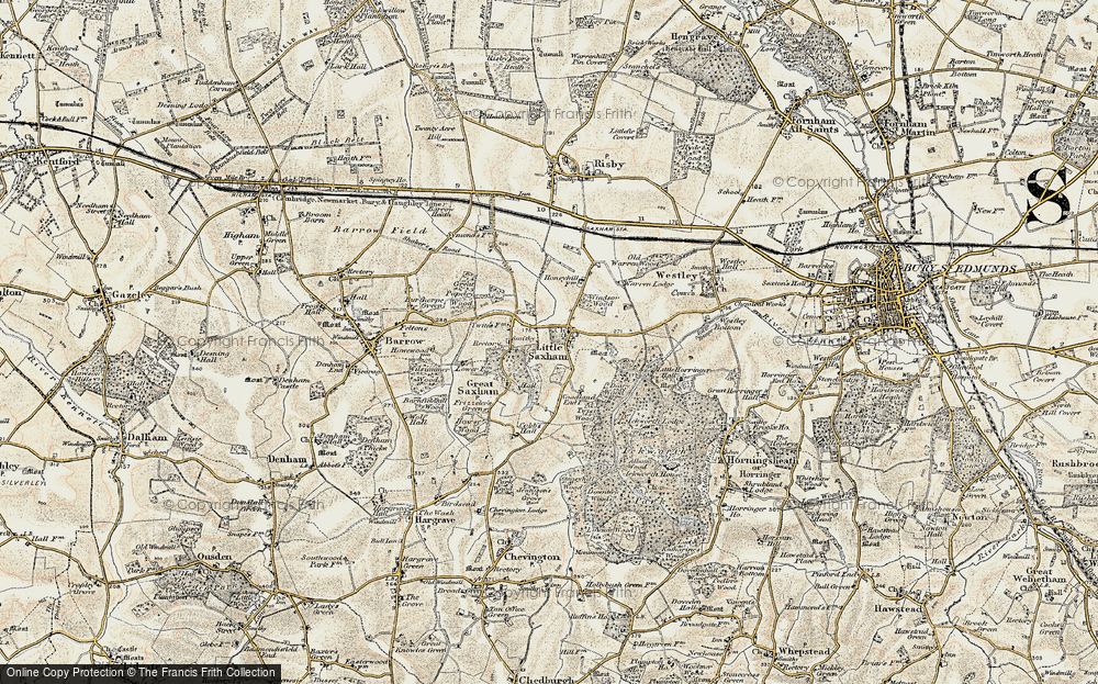 Old Map of Little Saxham, 1899-1901 in 1899-1901
