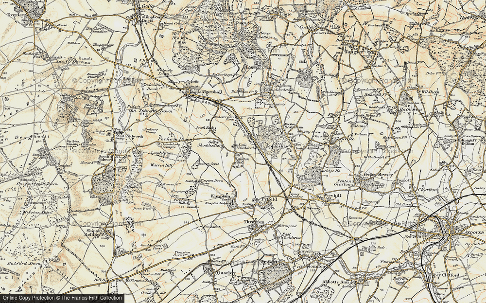 Old Map of Little Shoddesden, 1897-1899 in 1897-1899
