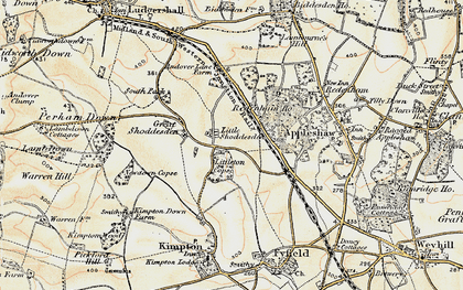 Old map of Little Shoddesden in 1897-1899