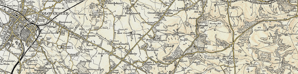 Old map of Little Shurdington in 1898-1900