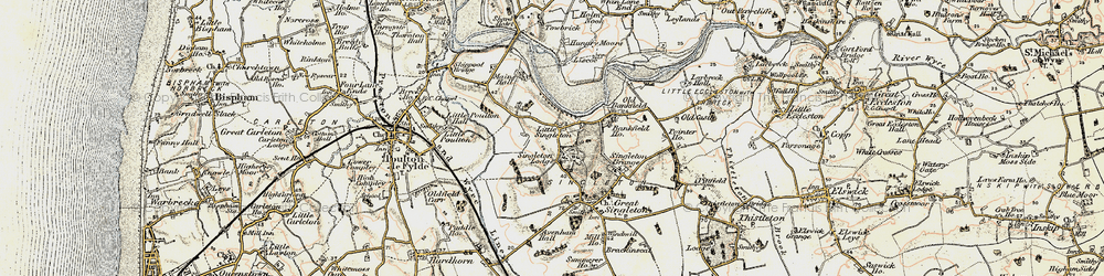 Old map of Little Singleton in 1903-1904