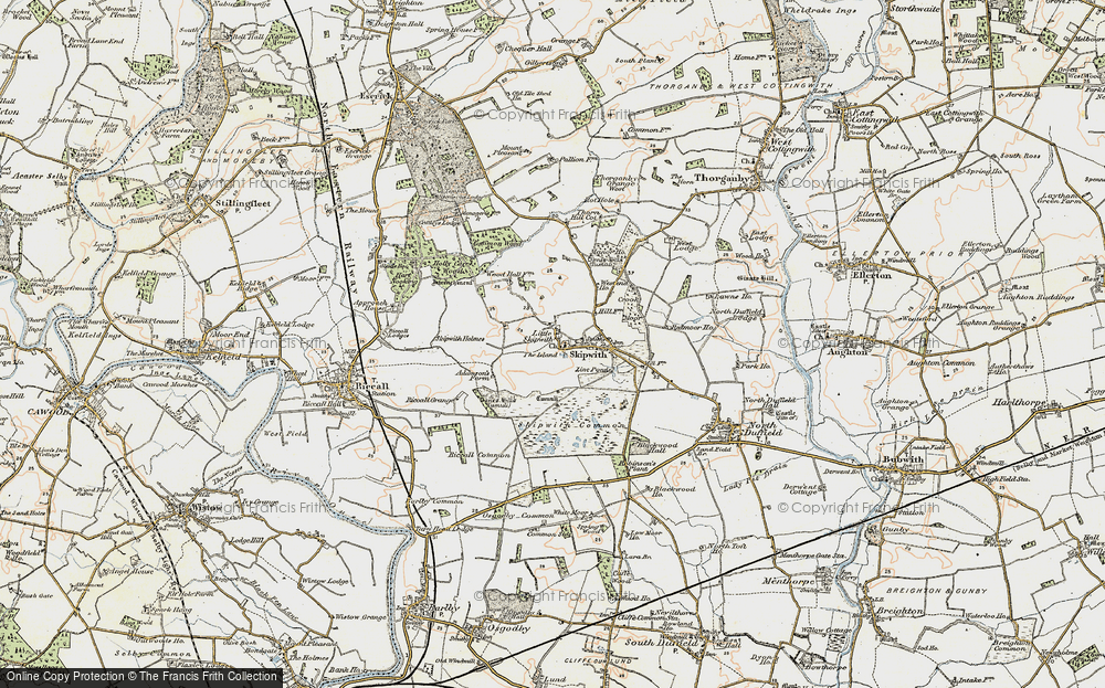 Old Map of Little Skipwith, 1903 in 1903