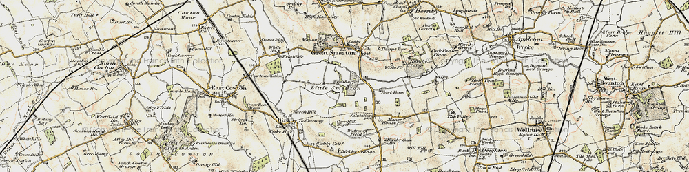 Old map of Little Smeaton in 1903-1904
