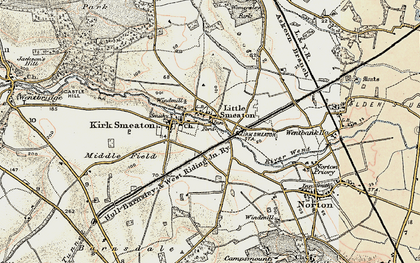 Old map of Little Smeaton in 1903