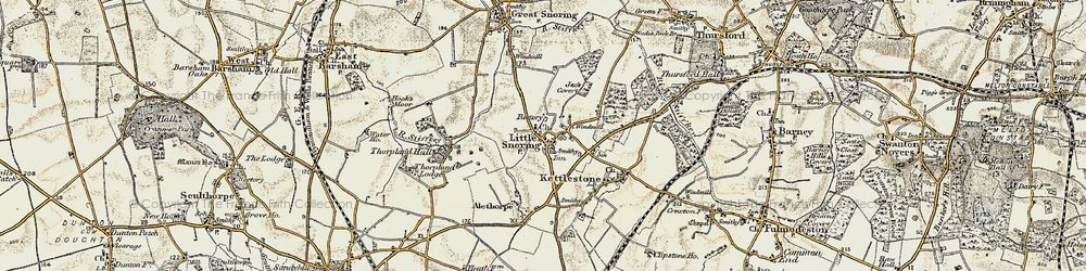 Old map of Alethorpe Hall in 1901-1902