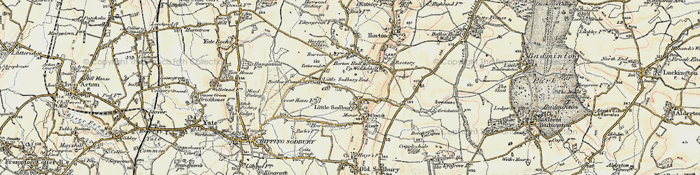 Old map of Little Sodbury in 1898-1899
