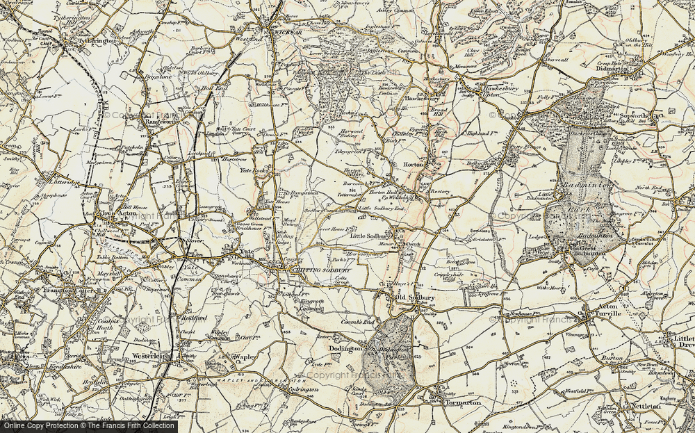 Old Map of Little Sodbury End, 1898-1899 in 1898-1899