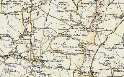 Old map of Little Sodbury End in 1898-1899