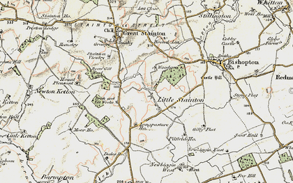 Old map of Little Stainton in 1903-1904