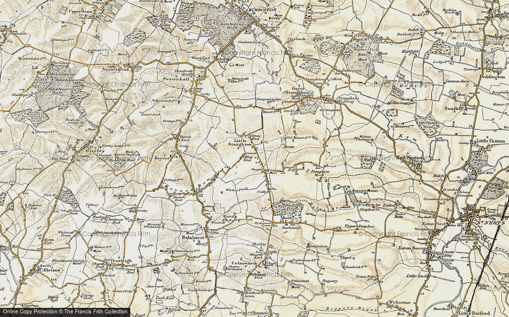 Old Map of Little Staughton, 1898-1901 in 1898-1901