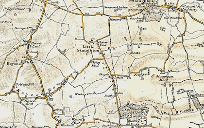 Old map of Little Staughton in 1898-1901