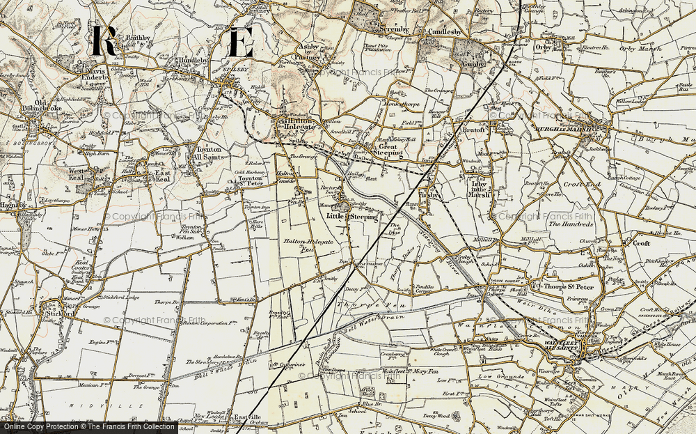 Old Map of Historic Map covering Black Horse Br in 1901-1903