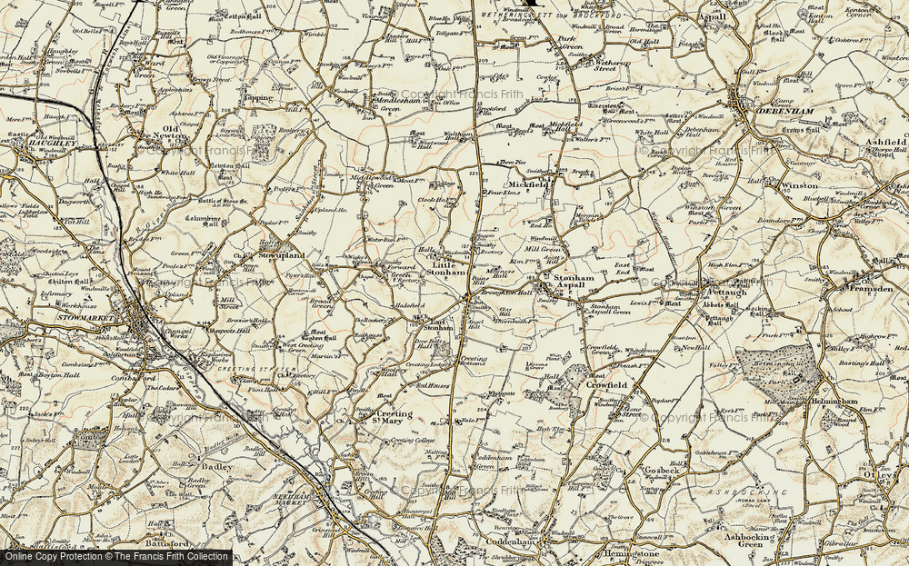 Old Map of Historic Map covering Angel Hill in 1898-1901