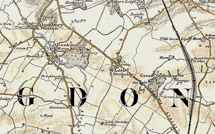 Old map of Alconbury Ho in 1901