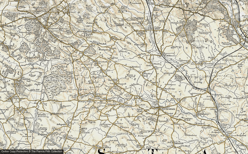 Old Map of Little Sugnall, 1902 in 1902