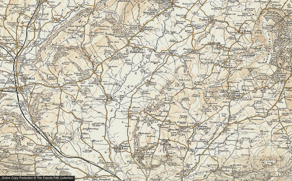 Old Map of Historic Map covering Lesser Poston in 1901-1902
