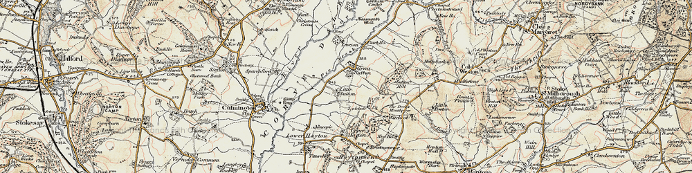 Old map of Lesser Poston in 1901-1902