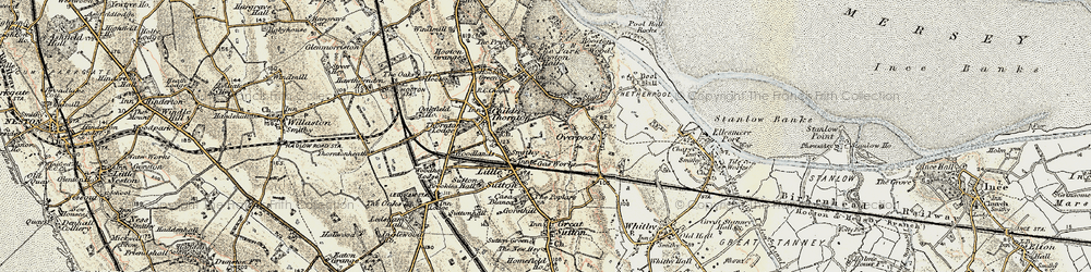 Old map of Little Sutton in 1902-1903