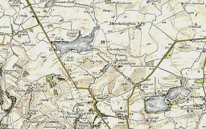 Old map of Little Swinburne in 1901-1903