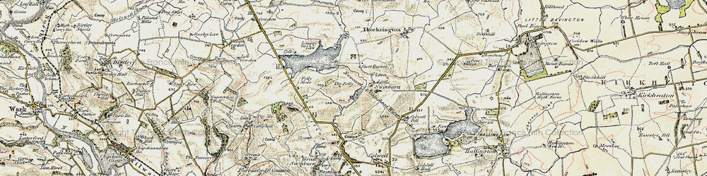 Old map of Little Swinburne in 1901-1903