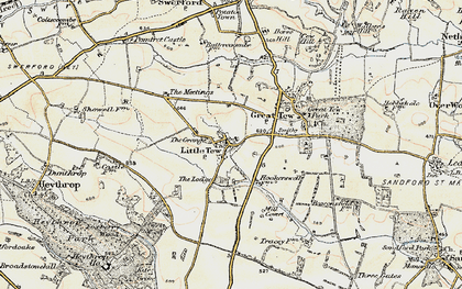 Old map of Little Tew in 1898-1899