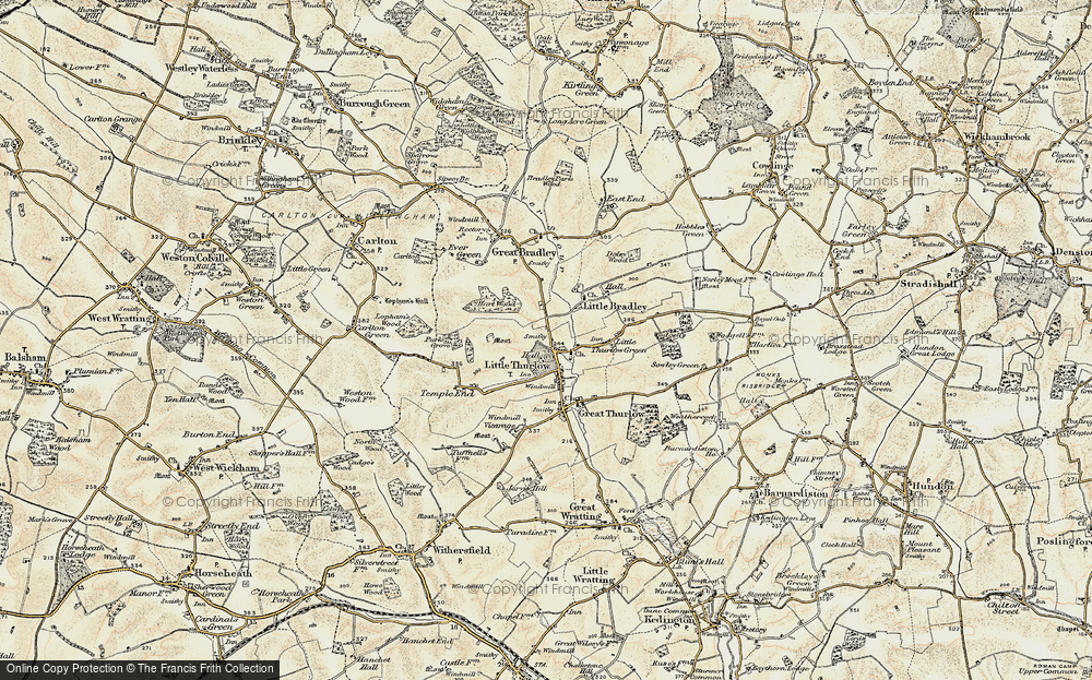 Old Map of Little Thurlow, 1899-1901 in 1899-1901