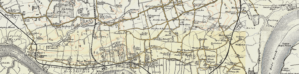 Old map of Little Thurrock in 1897-1898