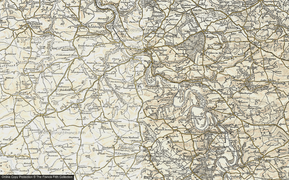 Old Map of Historic Map covering Blinsham in 1900