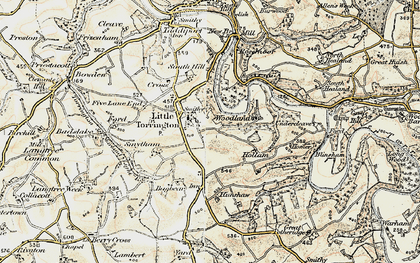 Old map of Little Torrington in 1900