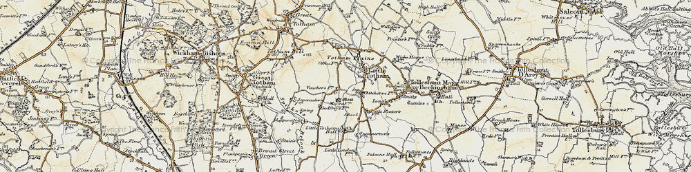 Old map of Little Totham in 1898