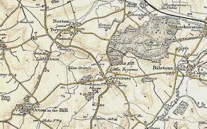 Old map of Little Twycross in 1901-1903