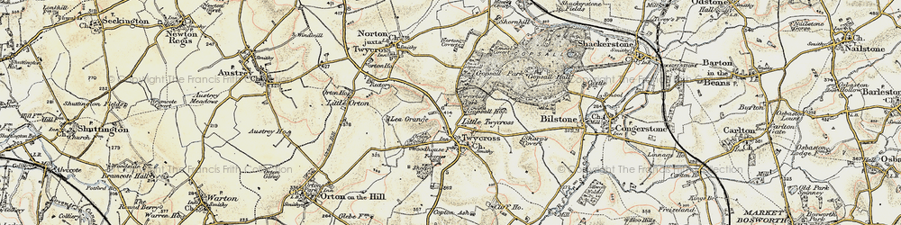 Old map of Little Twycross in 1901-1903