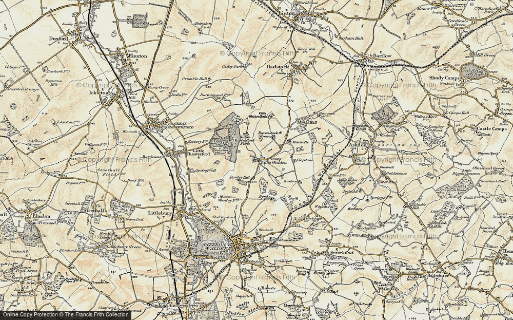 Old Map of Little Walden, 1898-1901 in 1898-1901