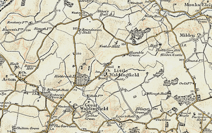 Old map of Little Waldingfield in 1898-1901
