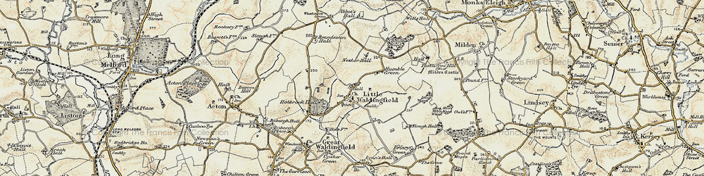 Old map of Little Waldingfield in 1898-1901
