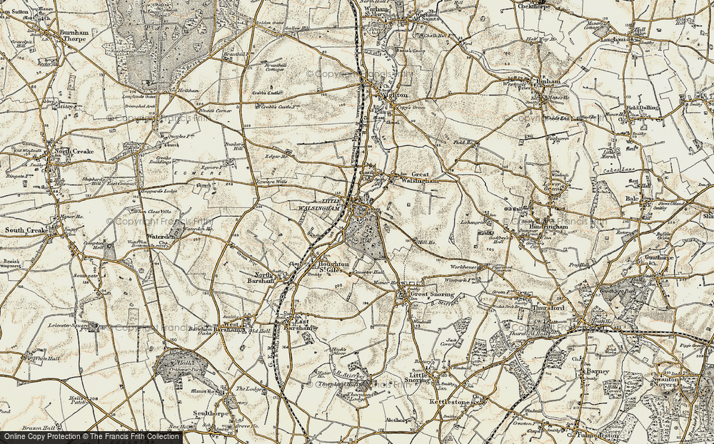 Old Map of Little Walsingham, 1901-1902 in 1901-1902