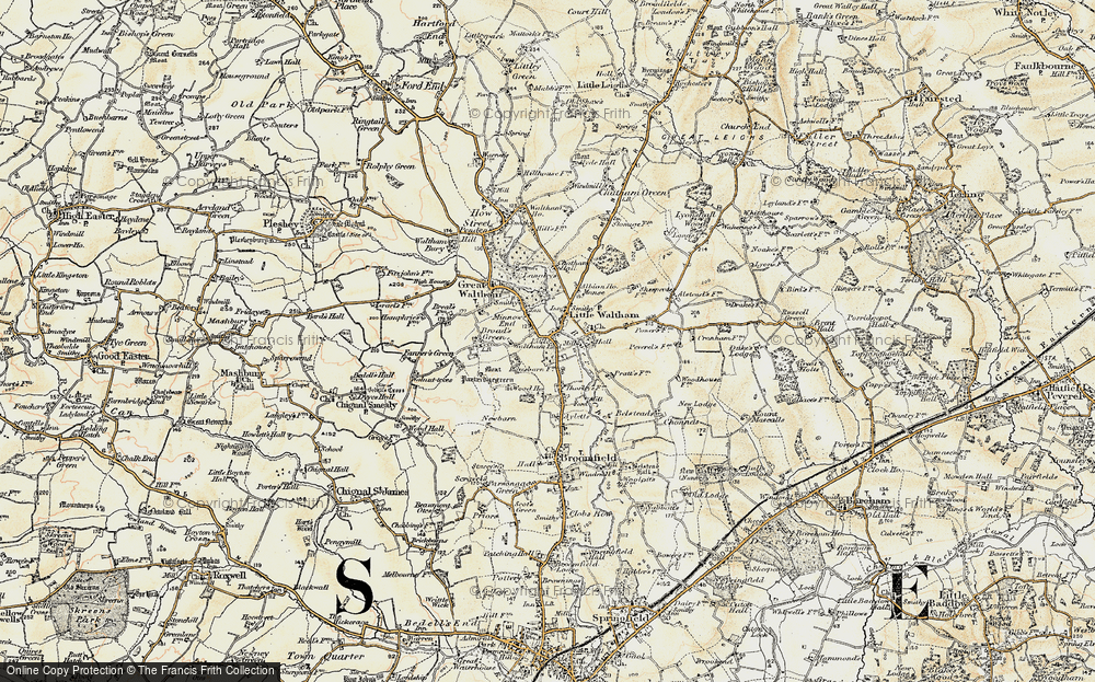 Old Map of Little Waltham, 1898 in 1898