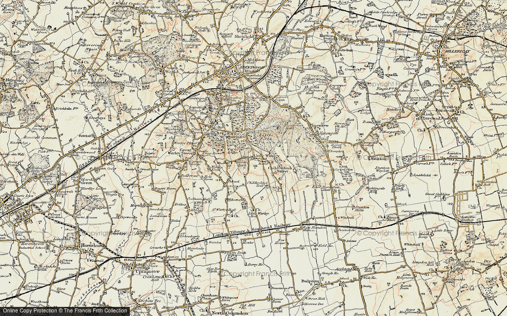 Old Map of Little Warley, 1898 in 1898