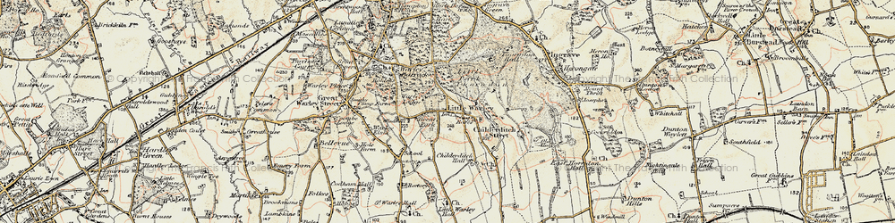Old map of Little Warley in 1898