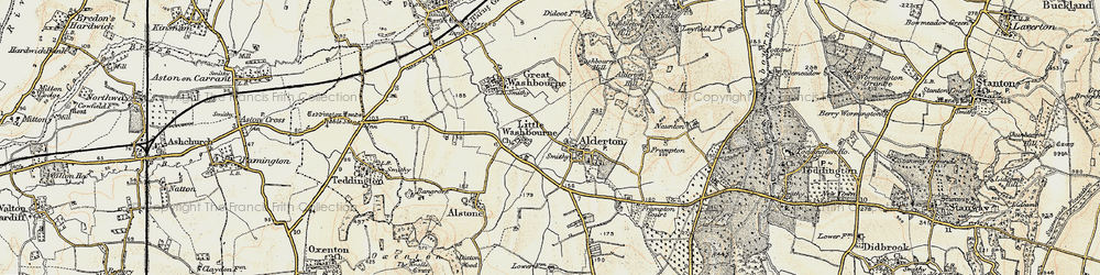 Old map of Little Washbourne in 1899-1900