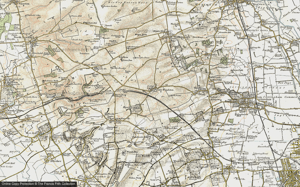 Old Map of Little Weighton, 1903-1908 in 1903-1908