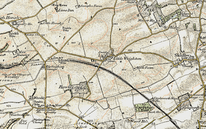 Old map of Little Weighton in 1903-1908